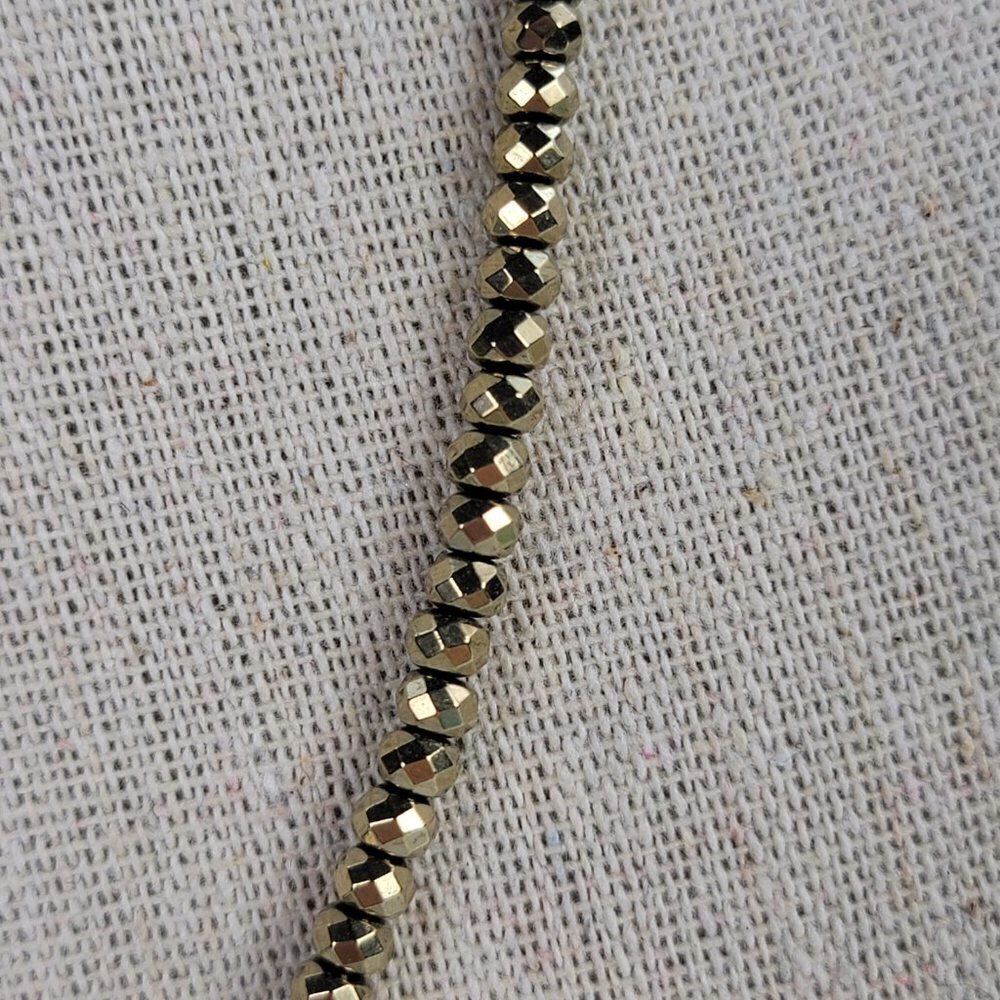 Lucas Lameth Sterling Silver Cream Pearl Charm Gold Tone Nugget Beaded Necklace - Picture 3 of 9
